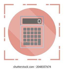 Basic calculator with zero number, Flat design. Vector illustration