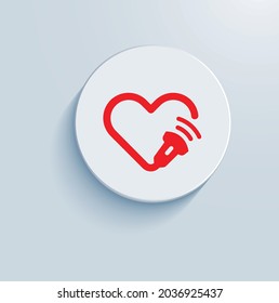 Basic Cardiac Ultrasound Icon Vector Design