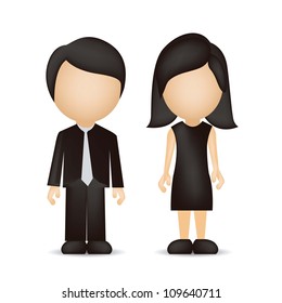 basic character illustration isolated on white background, vector illustration