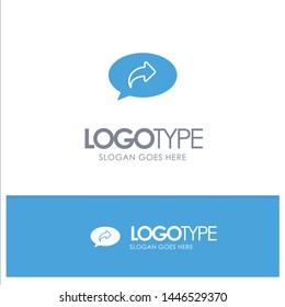 Basic, Chat, Arrow, Right Blue Solid Logo with place for tagline
