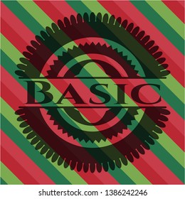 Basic christmas badge. Vector Illustration. Detailed.