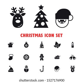 Basic Christmas icons. Icons for the Christmas holiday. Basic icons set.