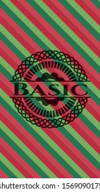 Basic christmas style badge. Vector Illustration. Detailed.