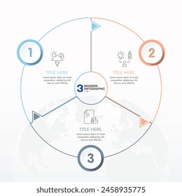 Basis Kreis Infografik Vorlage mit 3 Stufen, Prozess oder Optionen, Prozessdiagramm, Für Prozessdiagramm, Präsentationen, Workflow Layout, Flussdiagramm, Infograph. Vektorgrafik EPS10 Abbildung.