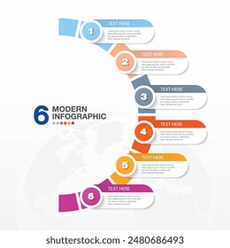 Basic circle infographic template with 6 steps, process or options, process chart, Used for process diagram, presentations, workflow layout, flow chart, infograph. Vector eps10 illustration.