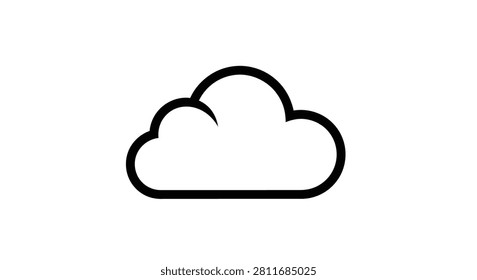 Basic cloud shape illustration for clean interface design, weather forecasting icons, or minimalist nature-themed graphics.