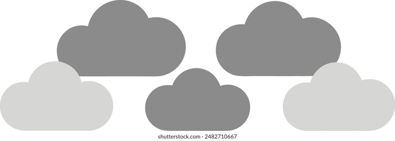 paquete de Vector de nube básica, conjunto de ilustración de nube plana.