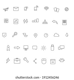 Basic collection universal line icons. Icon set for web and mobile.