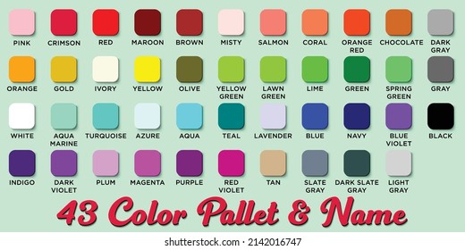 Basic Color Name And Palette Trend Colors Guide With Named Color