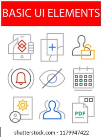 Basic commercial and business icons