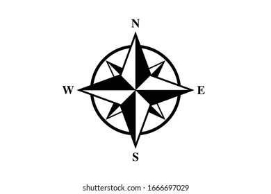 Basic Compass Rose Vector Design Stock Vector (Royalty Free) 1666697029 ...