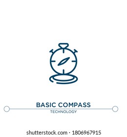 basic compass vector line icon. Simple element illustration. basic compass outline icon from technology concept. Can be used for web and mobile

