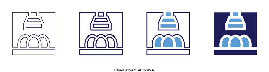 Basic compound icon in 4 different styles. Thin Line, Line, Bold Line, Duotone. Duotone style. Editable stroke.