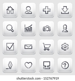Basic contour icons on gray background.