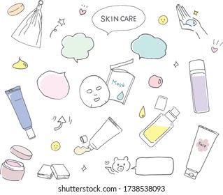 
Basic cosmetics and face washing items pop illustrations