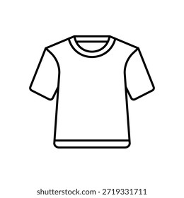 Basic cotton T-shirt icon for casual everyday wear and apparel branding mockup