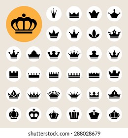 Basic Crown icons set .