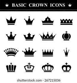 Basic Crown icons set . Illustration eps10