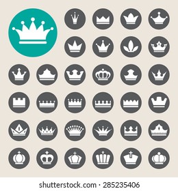 Basic Crown icons set . Illustration eps10