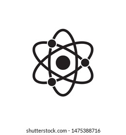 Basic design of Atom icon vector. Nuclear symbol