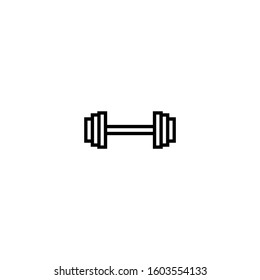 Basic design of barbell icon vector in outline style design on white background
