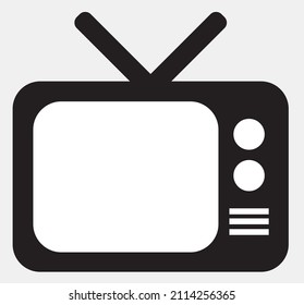 Diseño básico de la televisión, Icono de la televisión en un estilo moderno y plano aislado de fondo gris. Símbolo de televisión para el diseño de tu sitio web, logotipo, aplicación, interfaz de usuario. Ilustración del vector 