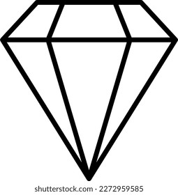 Icono de símbolo de arte de la línea de diamantes básica. Imagen vectorial.