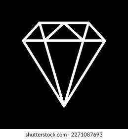 Basic Diamond Jewel Symbol Icon. Vector Image.