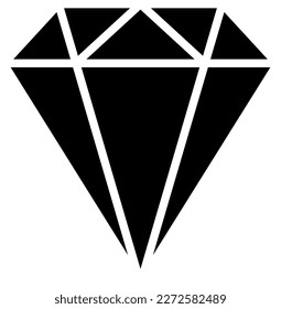 Basic Diamond Jewel Symbol Icon. Vector Image.