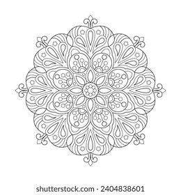 Basic Digital Mandala Design Printable Coloring Book Page Vector File