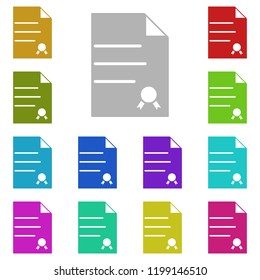A basic diploma icon in multi color style. Simple glyph vector of education set for UI and UX, website or mobile application