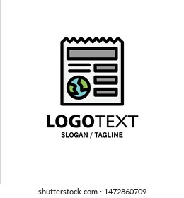 Basic, Document, Globe, Ui Business Logo Template. Flat Color