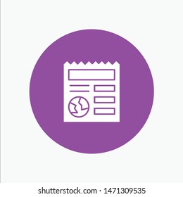 Basic, Document, Globe, Ui. Vector Icon Template background