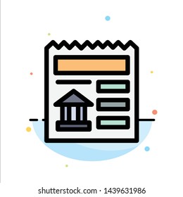 Basic, Document, Ui, Bank Abstract Flat Color Icon Template
