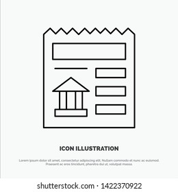 Basic, Document, Ui, Bank Line Icon Vector