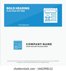 Basic, Document, Ui, Bank SOlid Icon Website Banner and Business Logo Template