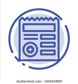 Basic, Document, Ui, Medical Blue Dotted Line Line Icon