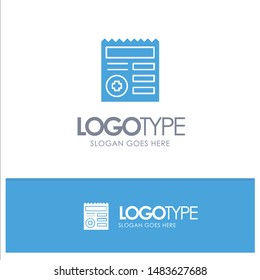 Basic, Document, Ui, Medical Blue Solid Logo with place for tagline