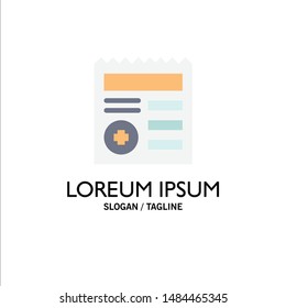 Basic, Document, Ui, Medical Business Logo Template. Flat Color. Vector Icon Template background