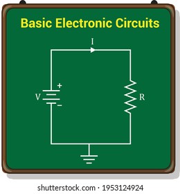 basic electronic circuits diagram vector