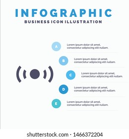 Basic, Essential, Signal, Ui, Ux Solid Icon Infographics 5 Steps Presentation Background. Vector Icon Template background