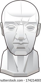 Basic facial outline with white background  for  beginners