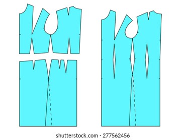 Basic fashion half pattern for dress, skirt and top - vector