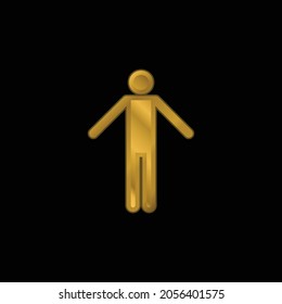 Figura básica Icono metálico chapado en oro o vector de logotipo