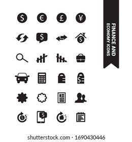 Basic finance vector icon pack.