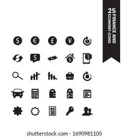 Basic finance vector icon pack.