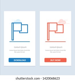 Basic, Flag, Ui  Blue and Red Download and Buy Now web Widget Card Template