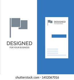 Basic, Flag, Ui Grey Logo Design and Business Card Template