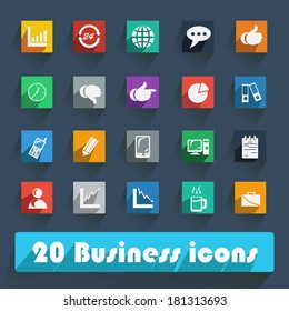 Basic Flat icon set for Web and Mobile Application. News, communications.