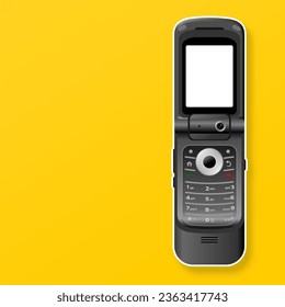 basic flip phone vector illustration background